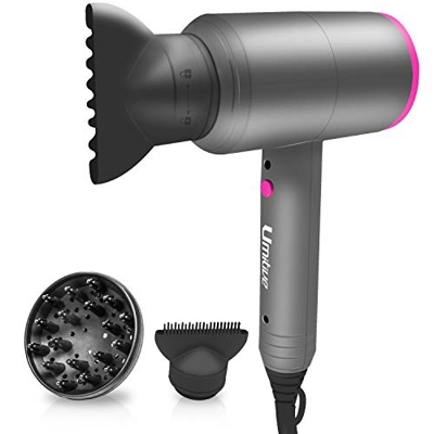 Umitive Secador de Pelo 2000W Profesional Iónico, Tecnologia ceramica y Ion Negativo, 3 Velocidades, Contiene 1 Difusor y 2 Concentradores