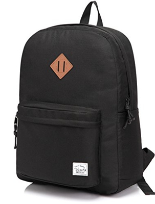 VSACHY Mochilas Escolares,Mochila Hombre Mujer Livianas Casual Resistente Al Agua Mochila Vintage 20 Litros para Universidad Negro