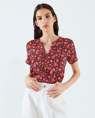 Sfera - Blusa Básica De Mujer De Flores