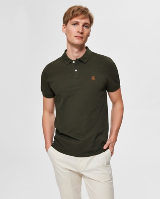 Selected - Polo De Hombre Regular Verde De Manga Corta