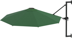 VidaXL Wall Parasol Ø 300 cm Green precio