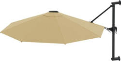 VidaXL Wall Parasol Ø 300 cm Taupe características