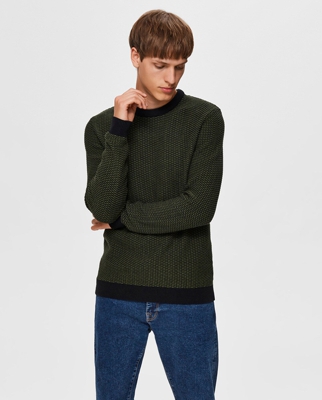 Selected - Jersey De Hombre Verde Con El Cuello Redondo
