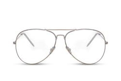Cheapass Gafas de Sol Piloto Montura Plateada Lentes Transparentes en oferta