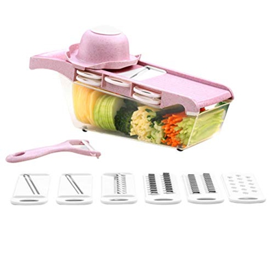 UPKOCH Picadora de frutas vegetales Cortadora de verduras y cortadora de verduras multifuncional para uso en el hogar (rosa)