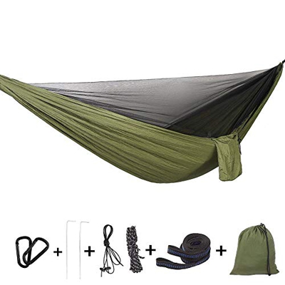 Bwiv Hamaca Ultraligera para Viaje y Camping Hamacas Colgantes Mosquiteras de Nylon Portátil Paracaídas Secado Rápido para Excursión Jardín de Carga 3