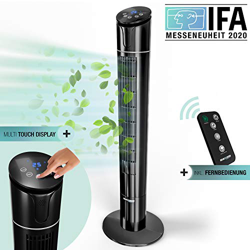 RelaxxNow Ventilador de Torre táctil de 50W Multi Sensor Muestra Temperatura | Ventilador Torre silencioso de 110 cm con Mando a Distancia | Oscilació en oferta