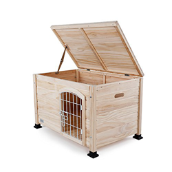 Petsfit Casa de Madera para Mascotas con Puerta de Alambre, para Interiores precio
