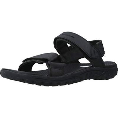 Skechers 204114-BBK, Sandalias al Aire Libre para Hombre, Black, 43 EU