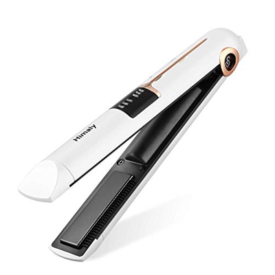 Himaly USB Planchas de Pelo Inalámbrico Portátil con Pantalla Digital Planchas de Pelo Profesional Recargable Temperatura Ajustable para Alisar el Cab