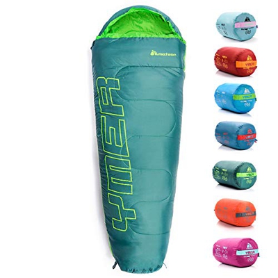 meteor Saco de Dormir Tipo Momia - Ideal para niños en Viaje, Camping, Festival o alojamiento en Hotel Acampada Senderismo al Aire Libre Portátil con 