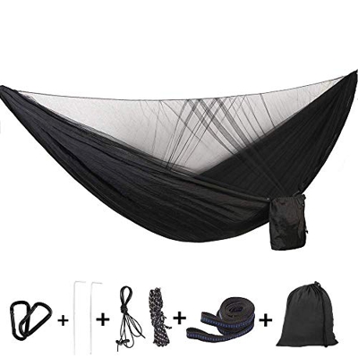 Bwiv Hamaca Ultraligera para Viaje y Camping Hamacas Colgantes Mosquiteras de Nylon Portátil Paracaídas Secado Rápido para Excursión Jardín de Carga 3