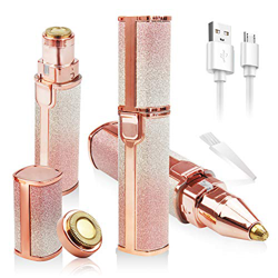 Depiladora Facial Mujer, 2 en 1 Eléctrica Depiladora Cejas USB Recargable Afeitadora Sin Dolor Luz LED Incorporada para Labios Barbilla Cuello Cuerpo en oferta