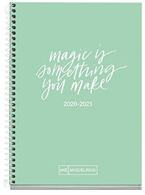 Miquel Rius - Agenda Escolar Write Curso Lectivo 2020-2021, Español, Día Página, Tamaño 117x174 mm, Papel 70 g, Cubierta cartón extraduro, Color Menta