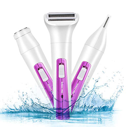 Señoras Afeitadora Tres en uno Eléctrica de Lavado de Cejas Recortadora Depiladora Afeitadora de Cuerpo Completo (Púrpura) características