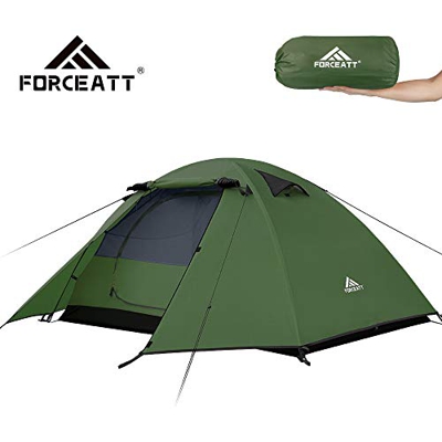 Forceatt Tienda De Campaña 2 Personas, con 100% A Prueba De UV/Viento/Impermeable, Tienda de Techo de Doble Capa Portátil Ultraligera, para Trekking, 