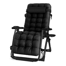 DQCHAIR Silla reclinable para Actividades al Aire Libre con Gravedad Cero y portavasos, Silla Extra Ancha y Ajustable para tumbonas de Patio Garden Be en oferta