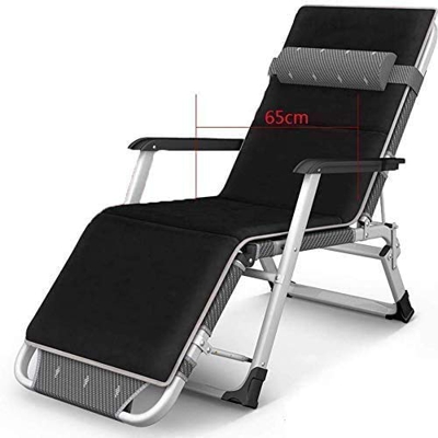 Tumbona para patio, plegable, para playa, jardín, camping, pesca, reclinable, reclinable, para piscina/exterior, soporta 400 kg (negro)