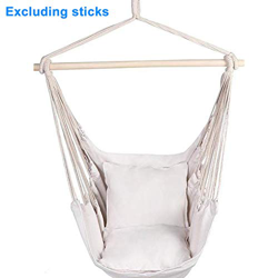 HilMe Hamaca Colgante para el ocio, al aire libre, con un cojín de asiento lo suficientemente grande, hamaca para dormitorio, terraza, debajo del árbo precio
