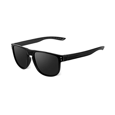 CHEREEKI Gafas de sol Mujer, Gafas de Sol Polarizadas Hombre 100% Protección UV400 Gafas de Sol Hombre para Conducción (Negro-Gris)