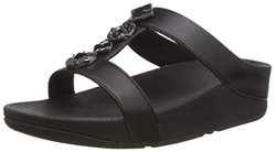 FitFlop Fino H Bar Slide-Textured Circles, Sandalias de Punta Descubierta para Mujer, Negro (Black 001), 38 EU en oferta