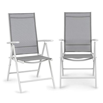 Blumfeldt Almeria Garden Chair - Dos sillas de jardín, Plegables, Estructura Aluminio, Protección Pintura en Polvo, Tela 2x2 MTS. de Secado rápido, Re