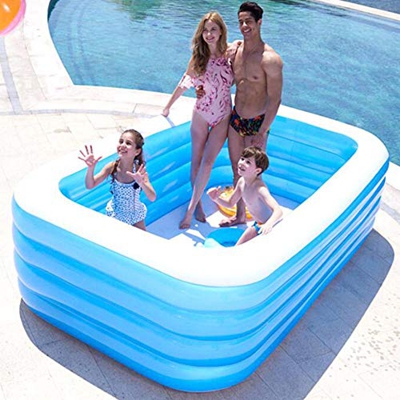 Junean Piscina Inflable, Piscina Familiar, Cristal Azul para niños Adultos Piscina Inflable para niños