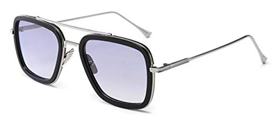 LHKQ Gafas de sol Retro Iron Man Gafas de sol con montura metálica cuadrada Gafas Tony Stark Aptas para hombres y mujeres