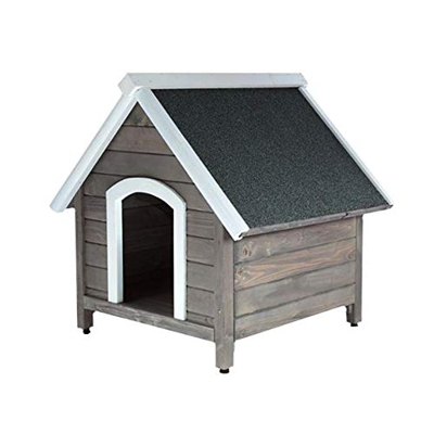 RM E-Commerce - Caseta para perros de madera con techo puntiagudo, caseta de madera para perros pequeños y medianos, 80 x 88,5 x 81 cm