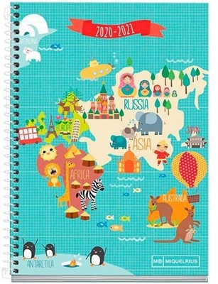 Miquelrius Agenda escolar 2020-2021 Junior Mapamundi Plus S/V cast.