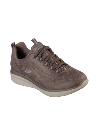 Skechers - Zapatillas De Piel De Mujer De Color Natural Con Cuña