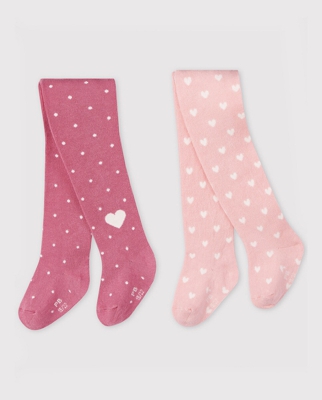 Petit Bateau - Pack De 2 Pares De Leotardos De Bebé Niña