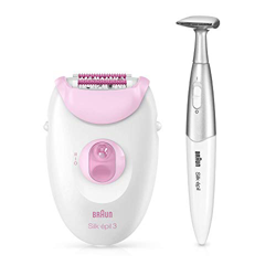 Braun Silk-épil 3 3-321 - Depiladora para mujer con rodillos de masaje y recortadora para la línea del bikini, blanco/rosa características