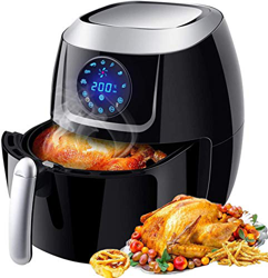 Freidora de aire caliente, 5,5 L, XXL, IMURZ Airfryer, sin aceite, con pantalla digital LED táctil, 7 programas, ajuste de temporizador 0-30 min, 1800 precio