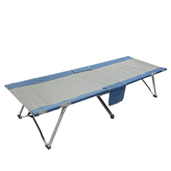 Homecall - Cama de camping plegable con bolsillo lateral (gris/azul) precio
