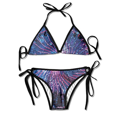 Ferris Wheel Bikini De Fuegos Artificiales Morados Bikini De Verano para Mujer Top Triangular Bikinis Traje De Baño Conjunto De 2 Piezas Sexy