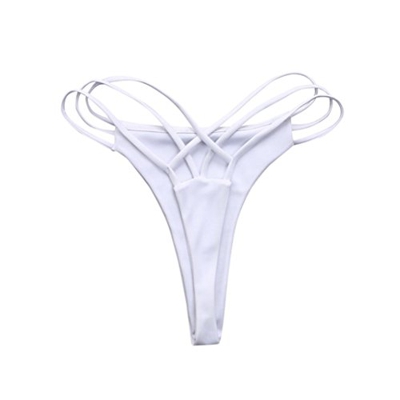 Fossen Brasileno Bikini Tangas Mujer Playa Traje de baño Bikinis Bottoms (S, Blanco)