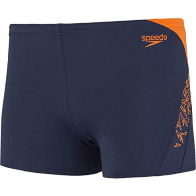 Speedo Boom Splice Aquashort Am Bañador, Hombre, Navy/Pure Orange, 38