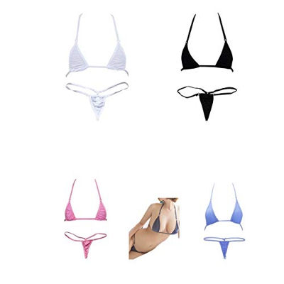 HNJZX Conjunto - para mujer Exotic Micro Bikini Set Sunbathing Swimming Costumes Trajes De Baño De Mujer (5pcs)