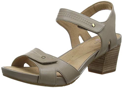 Clarks Un Palma Vibe, Sandalias de Talón Abierto para Mujer, Gris (Taupe Leather Taupe Leather), 42 EU