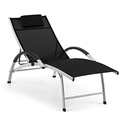blumfeldt Sun Valley Tumbona con Almohada - Plegable, Estructura de Aluminio, Respaldo reclinable a 4 Alturas Diferentes, Sun Comfort, Material: 70% P características