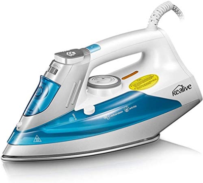 Kealive Plancha de Vapor, Plancha 2200W, Golpe de Vapor 230 g/min, Suela TitaniumSlide, Antical, Antigoteo, Autolimpieza, 5 Modos de Control De Temper