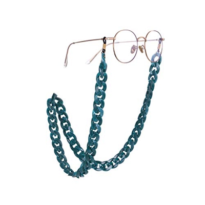 Fishhook - Cadena acrílica retro para gafas de vista y gafas de lectura para evitar que se caigan, enganche de goma negra, cordón, para mujeres y homb