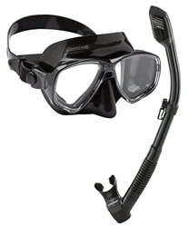 Cressi Marea Dry Gafas y Tubo de Snorkel Unisex Adulto, Negro, Talla Única precio