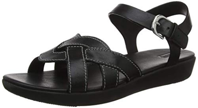 Fitflop Elyna Weave Back-Strap Sandals, Sandalia con Pulsera para Mujer, Negro (All Black 090), 39 EU