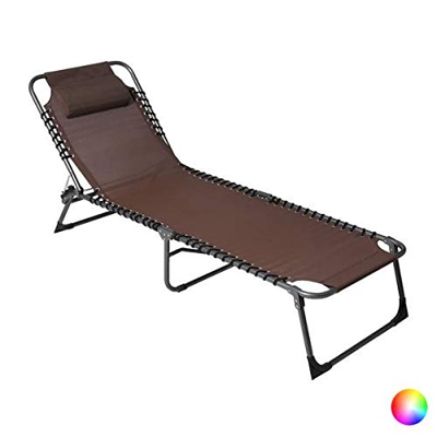 VIP HOGAR Pack 2 Tumbonas/Cama Multiposiciones Reclinables y Plegables para Jardín/Playa con Tejido para Exterior (Azul y Blanco)