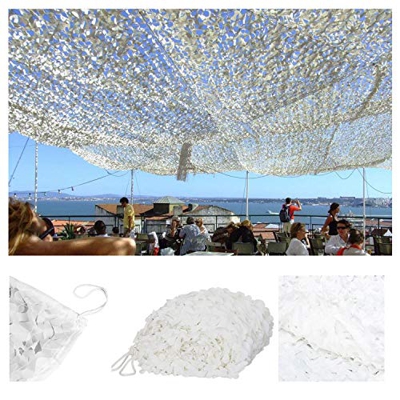 Red de Sombra de Jardín, Blanca Red de Sombreado Malla de Camuflaje Militar 5x5m Red de Camuflaje Militar para Coche Protección Solar Toldos Terraza 6