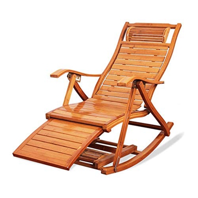 shcc Silla Mecedora, Silla Plegable Reclinable Silla Mecedora De Madera, Silla Plegable Multifuncional Moon Lounge para Playa JardíN Terraza Camping R