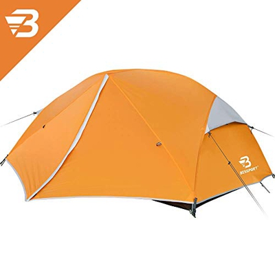 Bessport Tienda de Campaña 2 Personas Ligero con Dos Puertas A Prueba de UV/Viento Fuerte/Lluvia para Trekking, Campamento, Playa, Aventura, etc  (Bur