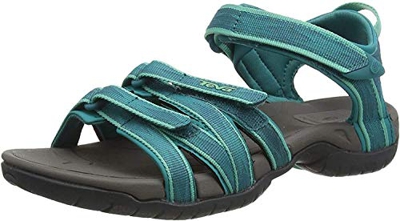 Teva Tira, Sandalias de Punta Descubierta para Mujer, Multicolor (Falcon Teal Blue Htlb), 37 EU